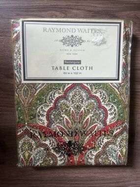 Raymond Waites Tablecloth cotton Paisley Floral NIB 60”102” rectangular